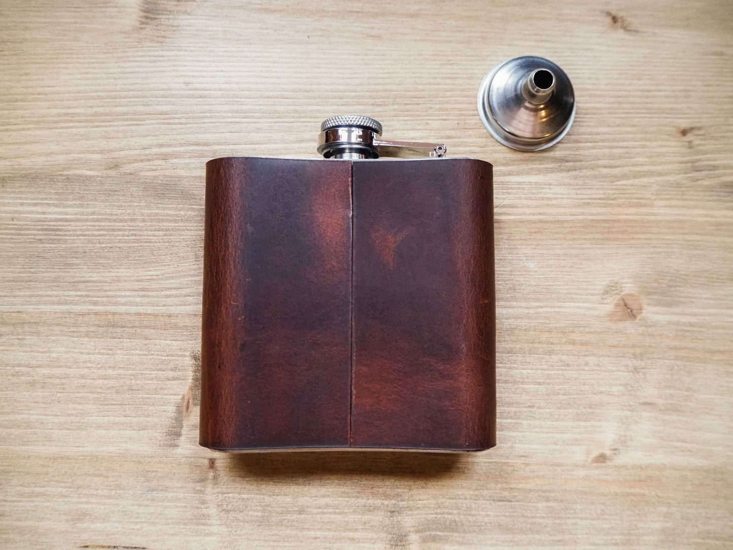 Posterior view of the hunter hip flask.