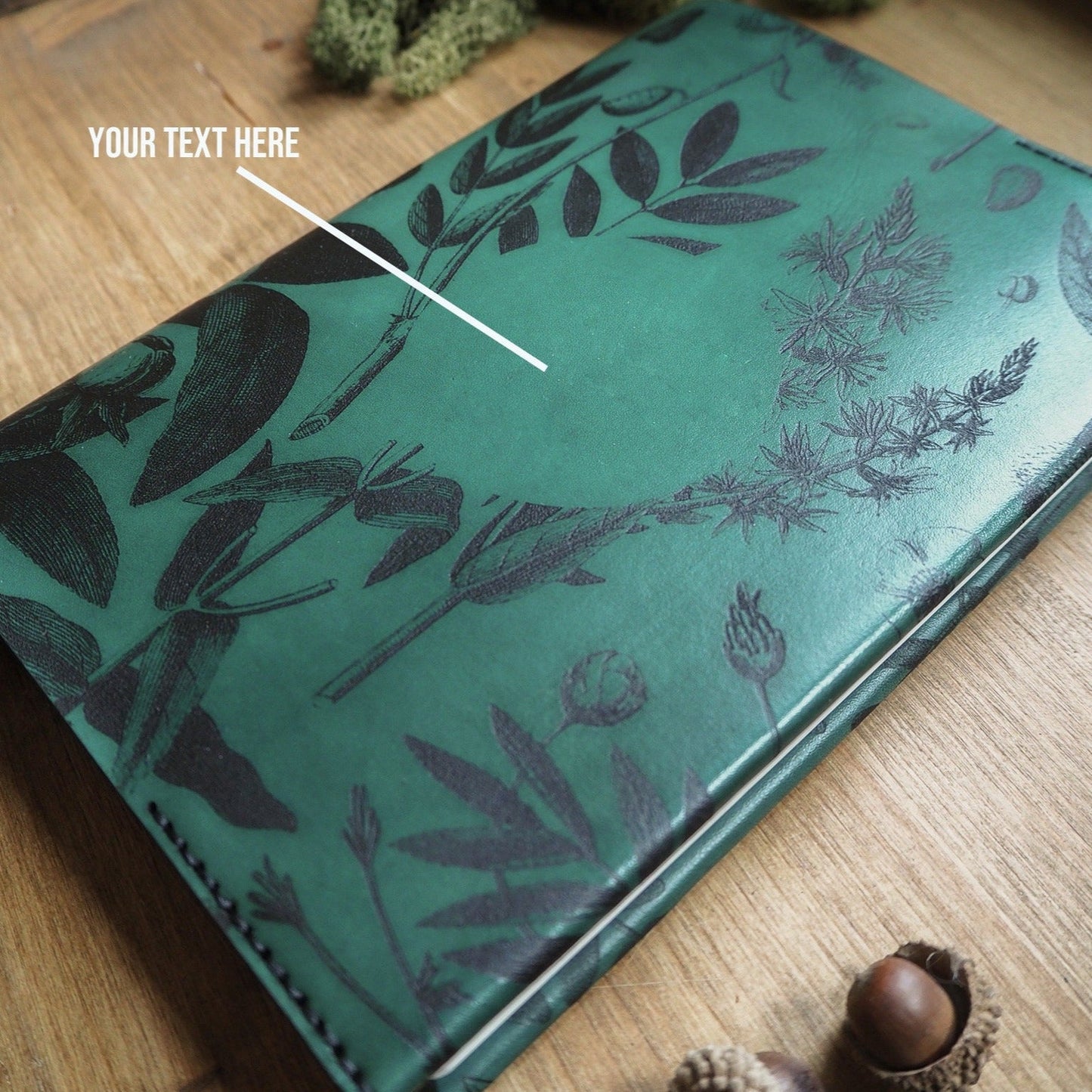 Green Garden Journal with space in the middle for personalisation.