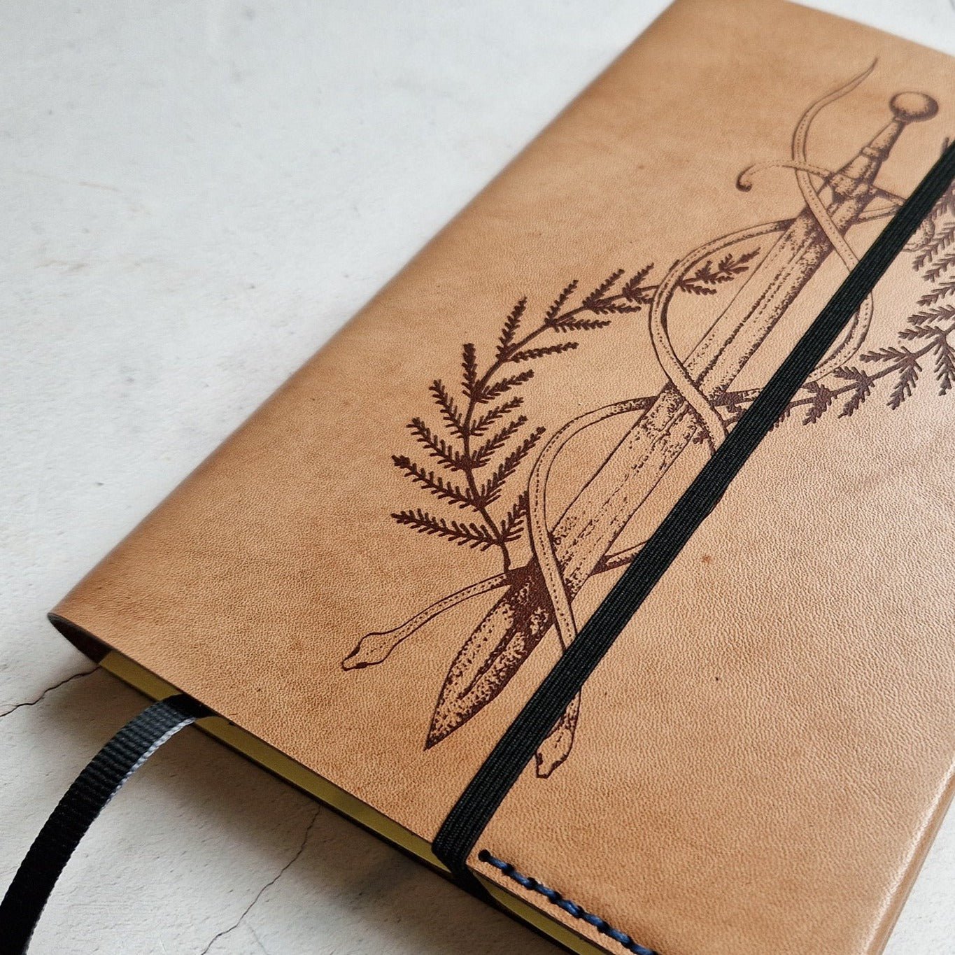 The Dagger Journal Cover bound onto an A5 leuchtturm1917 book.