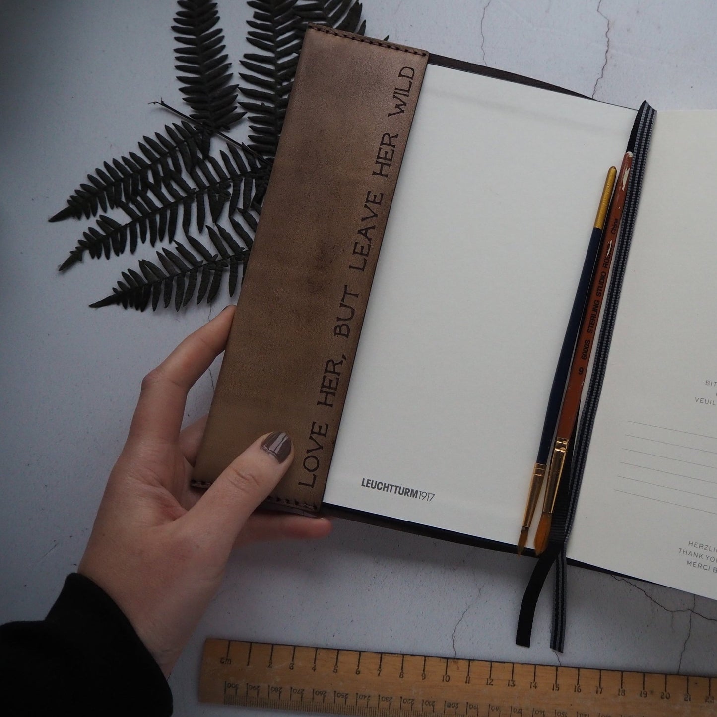 Personalisation on Inner Sleeve for The Dagger Journal, a Leather Bound Journal by Hôrd.