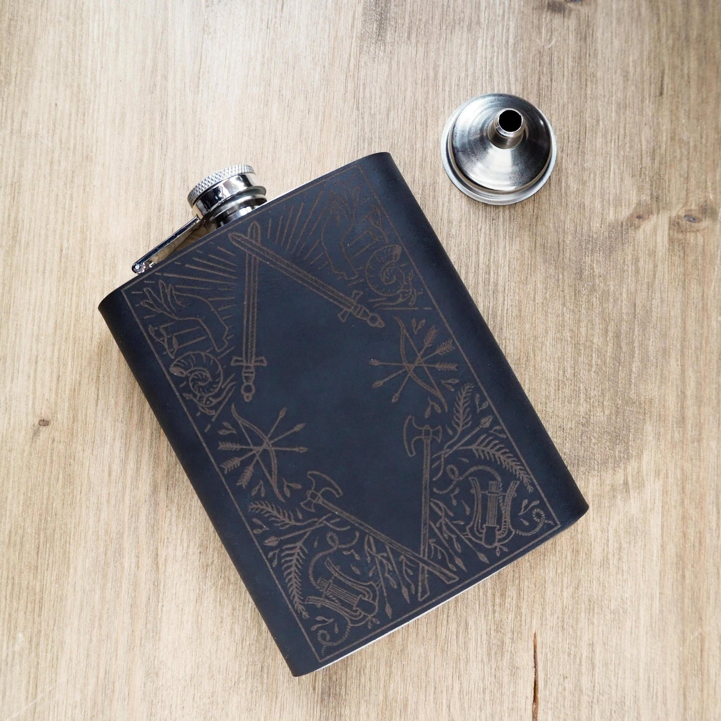 The Dungeoneers Hip Flask, a dungeons and dragons flask from Hord.