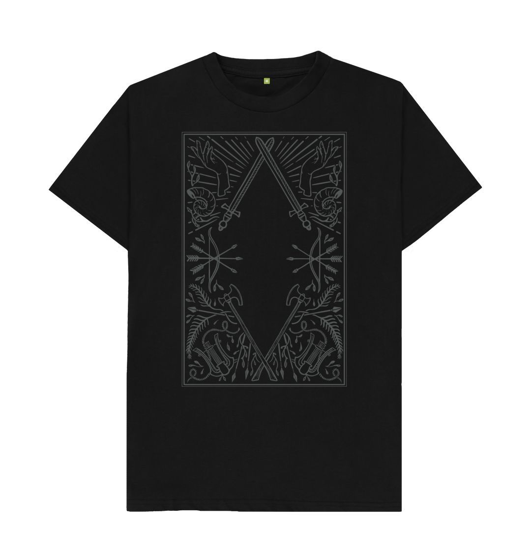 The dungeons and dragons t shirt in black colour.