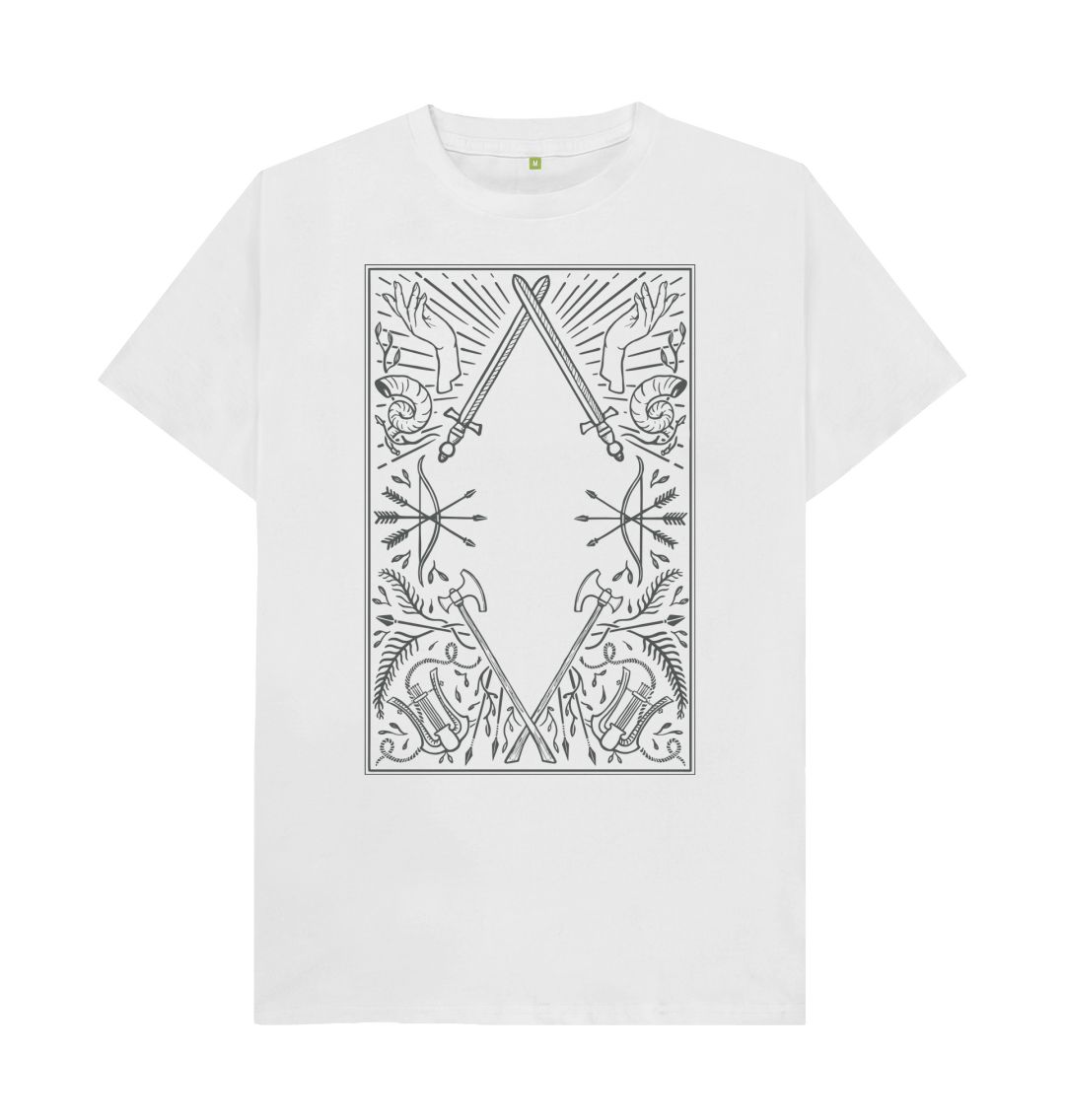 The dungeons and dragons t shirt in white colour.