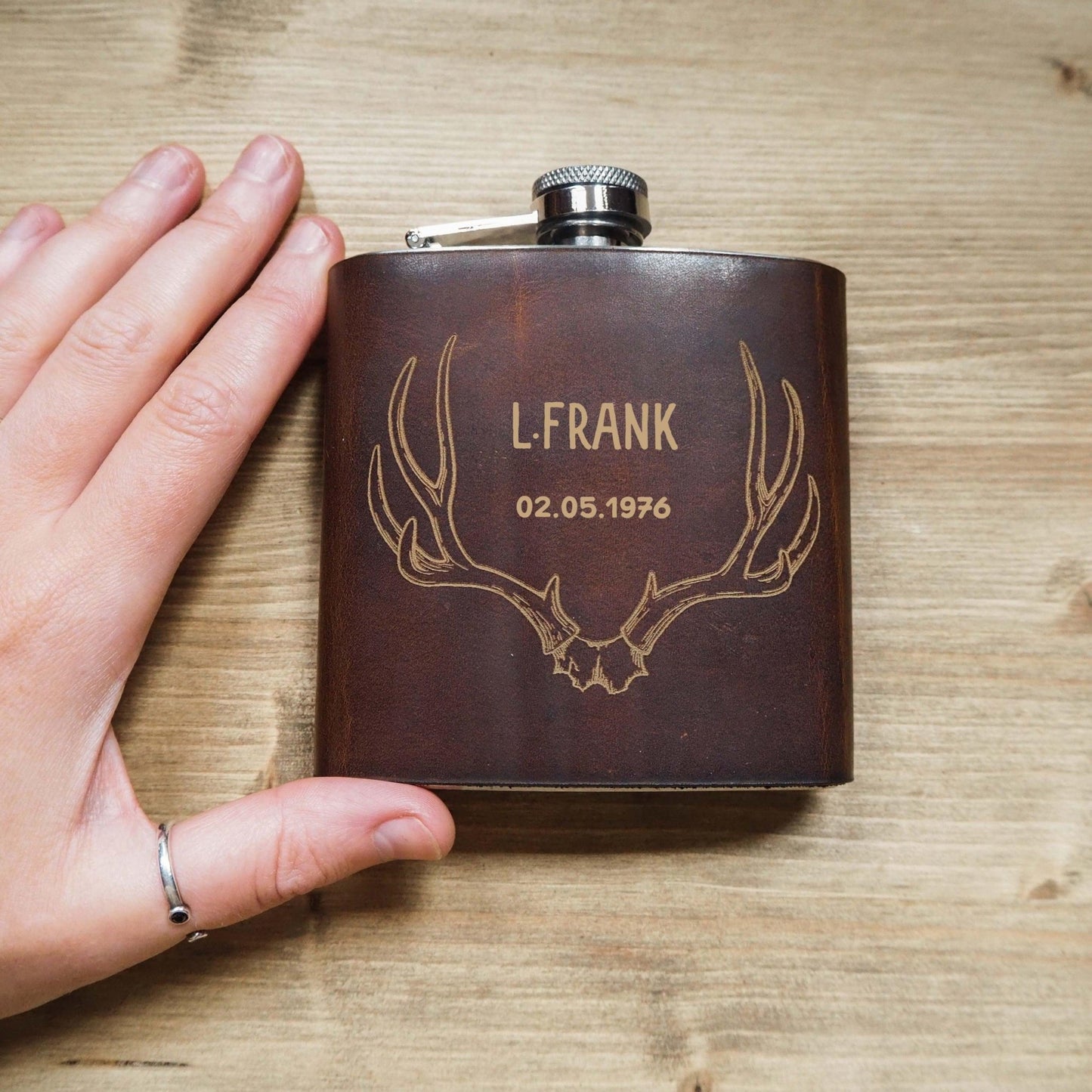 The Stag Hip Flask from Hord.