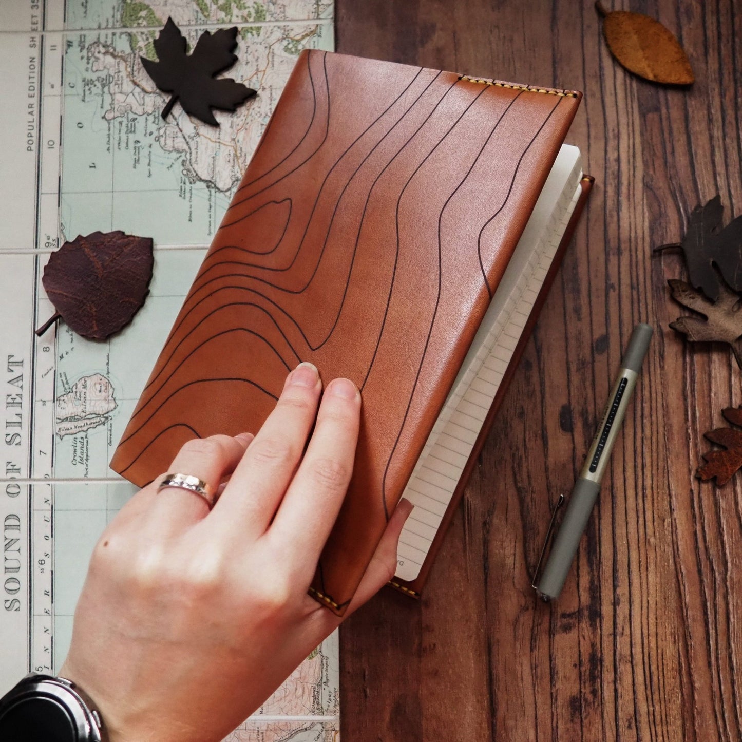 The Topography journal cover bound onto a leuchtturm1917 journal.