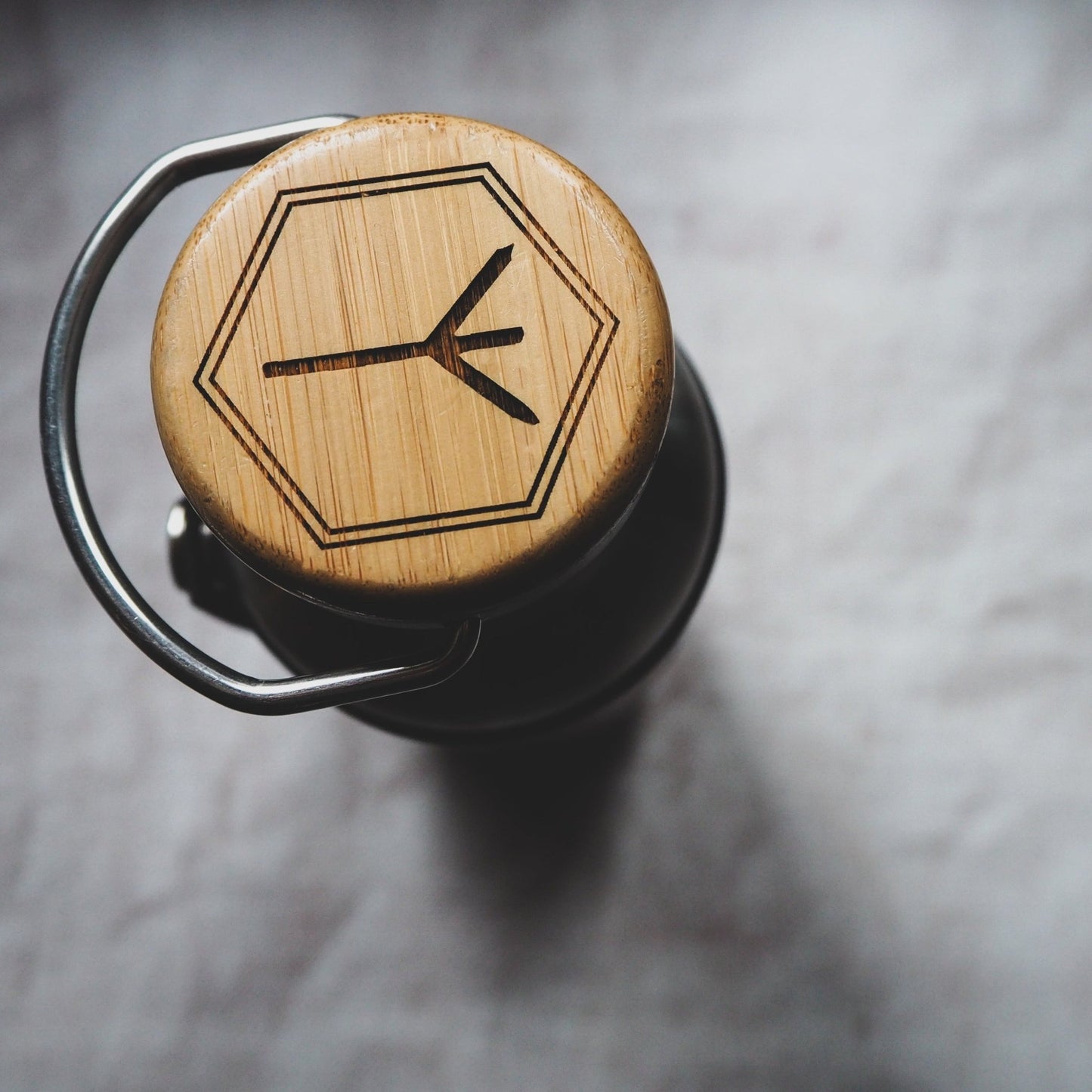 This Viking bottle can be personalised by having your initials or a specific character engraved in Runes.