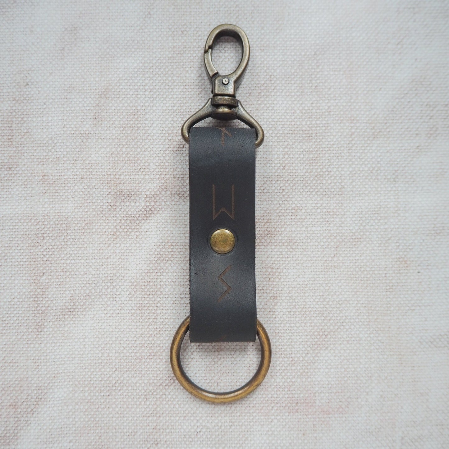 The Viking Rune Key Fob, a luxury leather key fob from HÔRD.