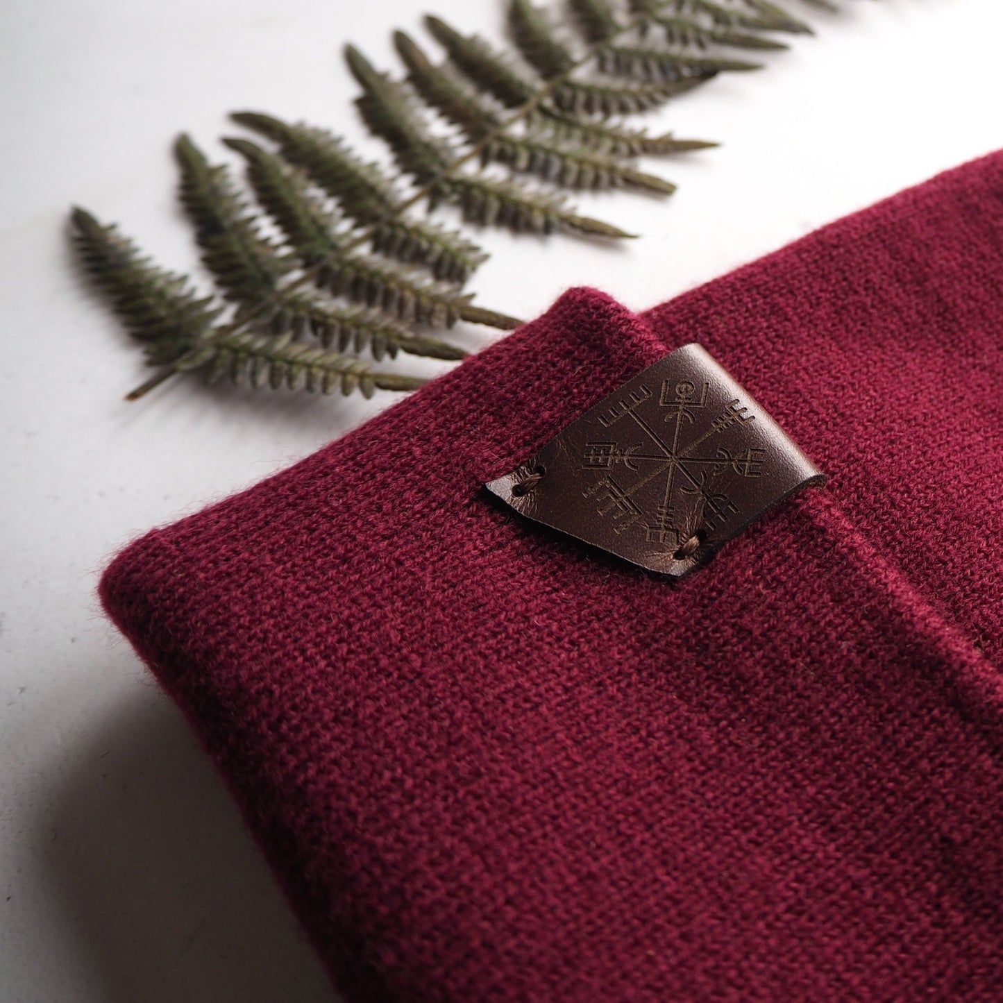 Vegvisir Beanie by HORD in Burgundy, a unisex beanie from Hord.
