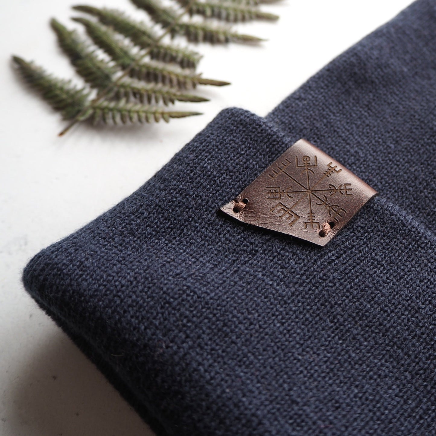 Vegvisir Beanie by HORD in Navy, a unisex beanie from Hord.