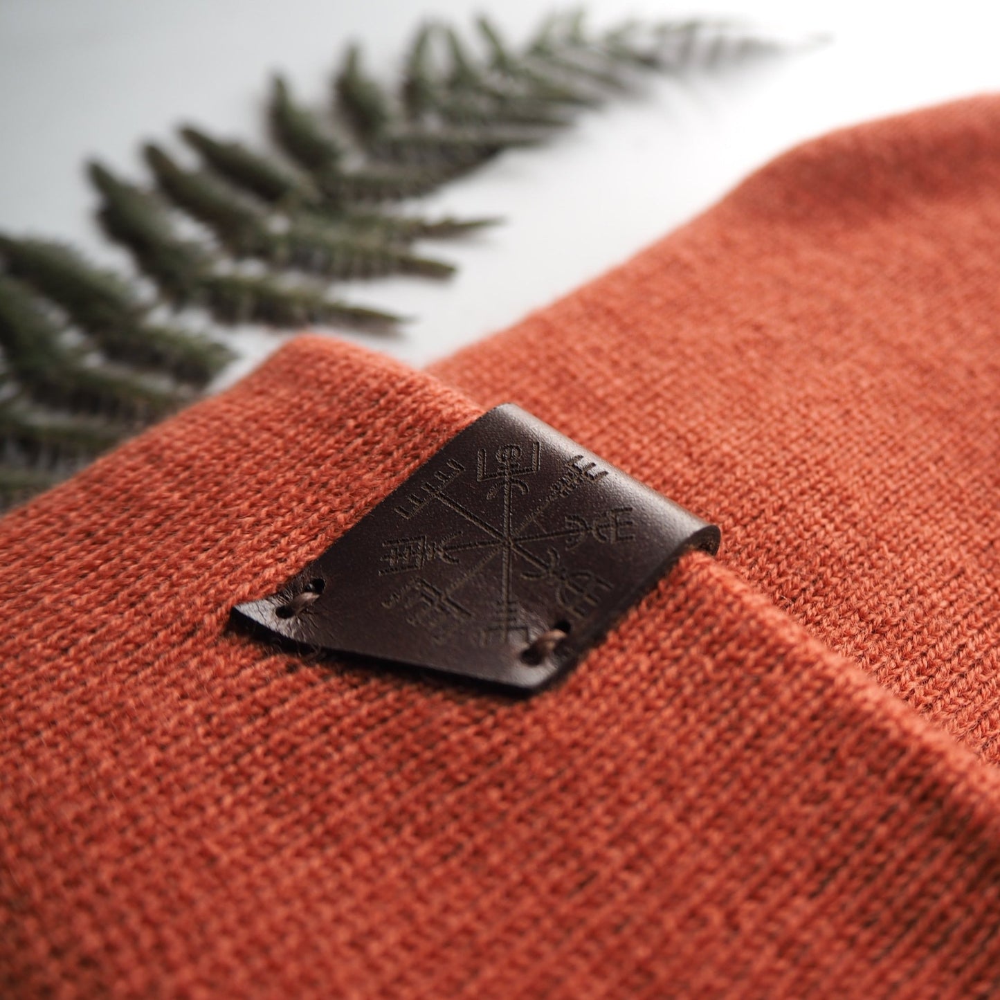 Vegvisir Beanie by HORD in Rust, a unisex beanie from Hord.