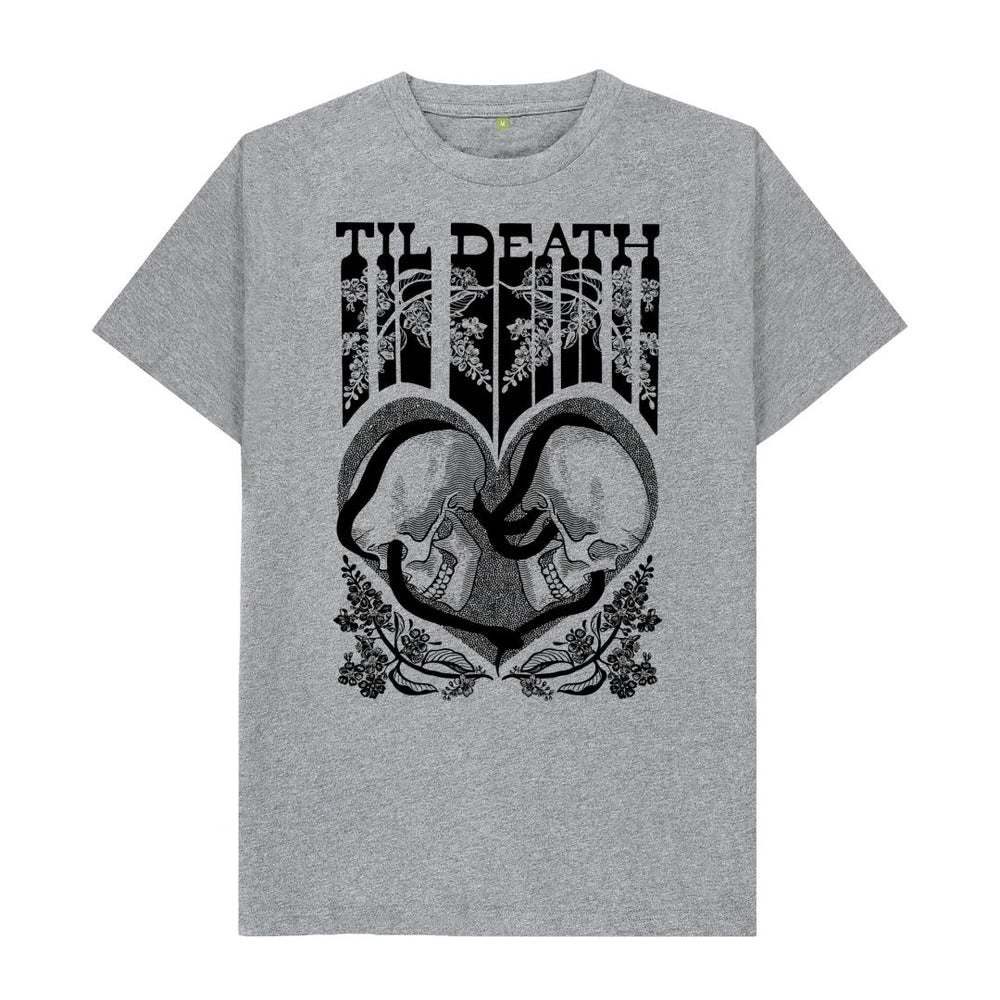 
                  
                    Athletic Grey Til Death Unisex T-Shirt, Black Print
                  
                