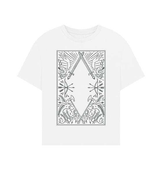 White Oversized Dungeoneer's T-shirt, Women's