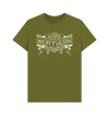 Moss Green Unisex Proper Northern T-shirt - Cream print