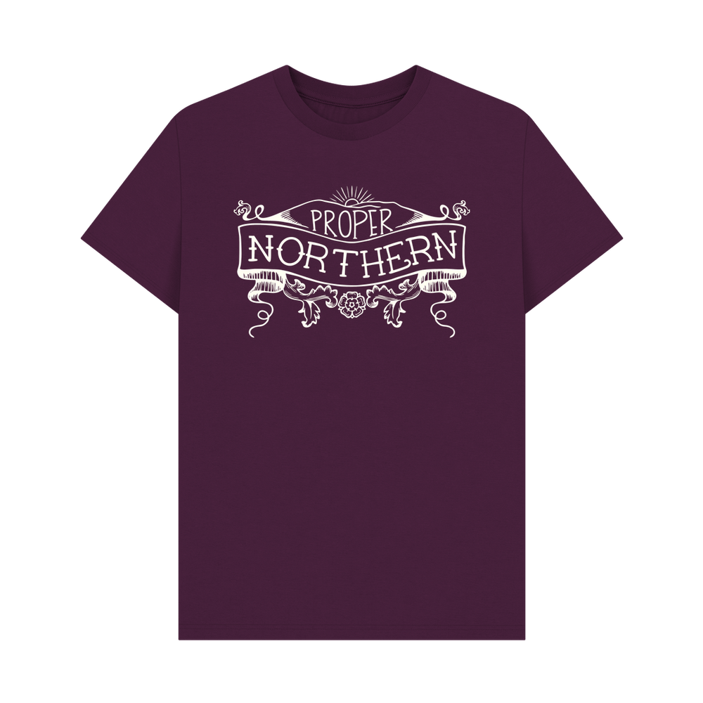 
                  
                    Purple Unisex Proper Northern T-shirt - Cream print
                  
                