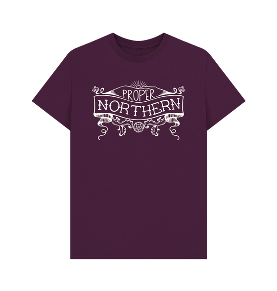 Purple Unisex Proper Northern T-shirt - Cream print