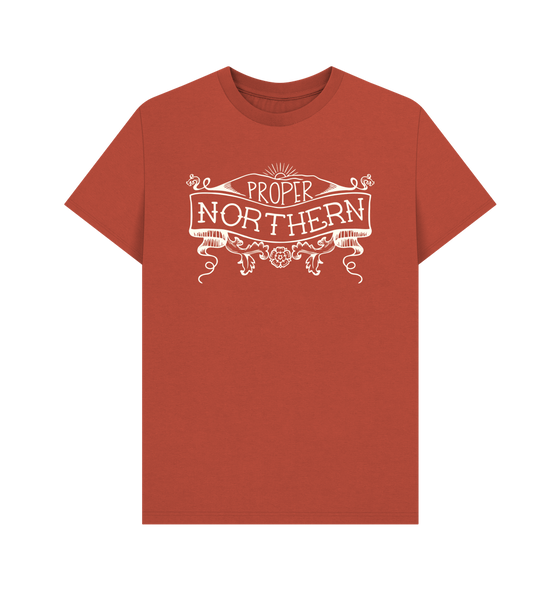 Rust Unisex Proper Northern T-shirt - Cream print