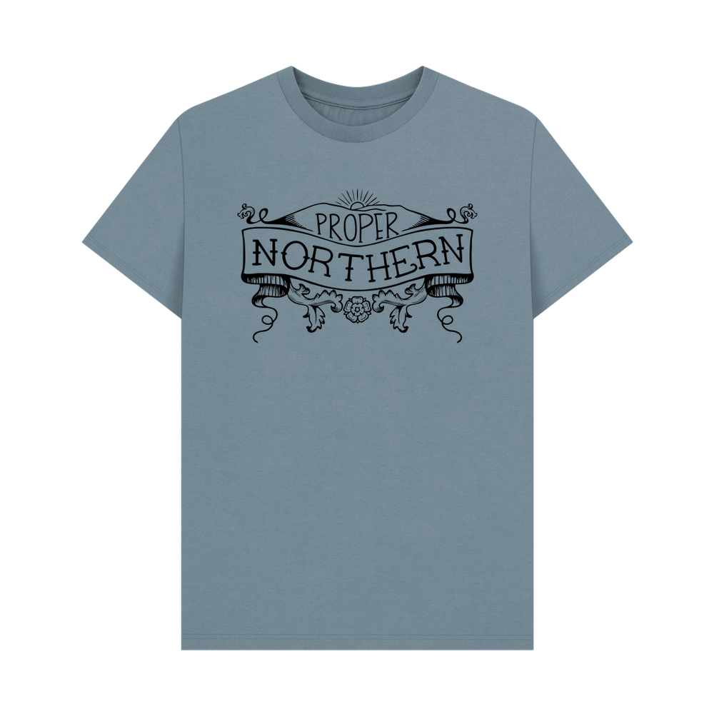 
                  
                    Stone Blue Proper Northern Unisex T-shirt
                  
                