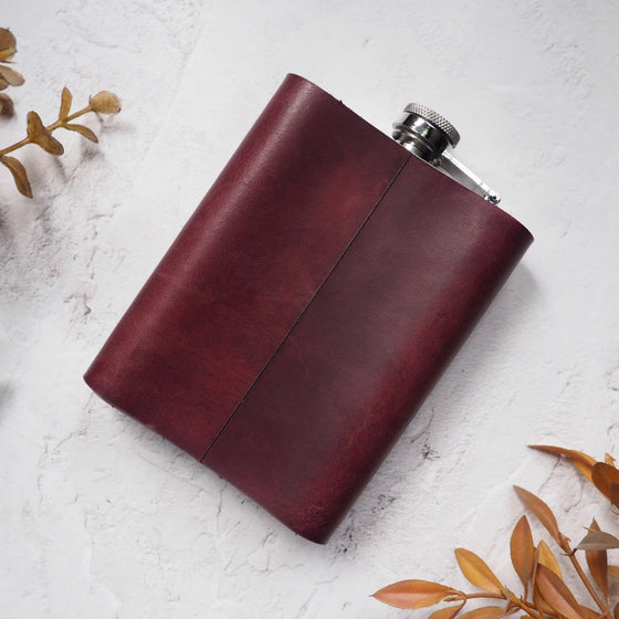 the back of our Til Death Hip flask, by hord