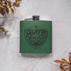 In Death, wedding hip flask in Green, by Hord