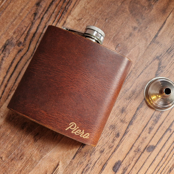 Engraved Whiskey Flask