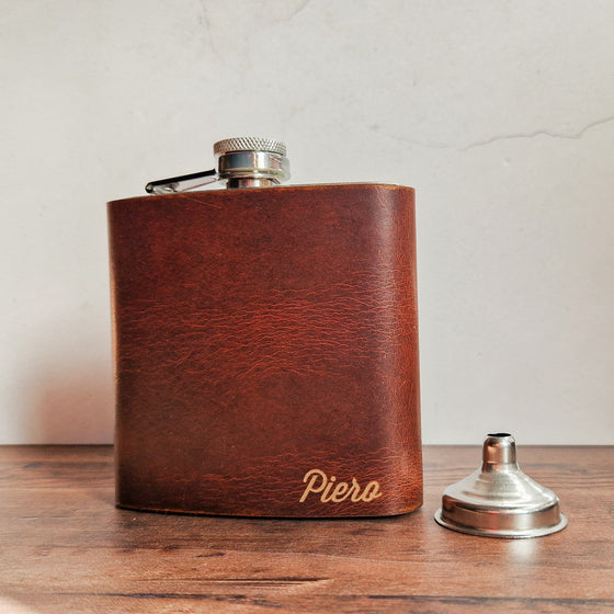 Engraved Whiskey Flask