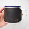 Personalised Enamel Mug with Leather Wrap