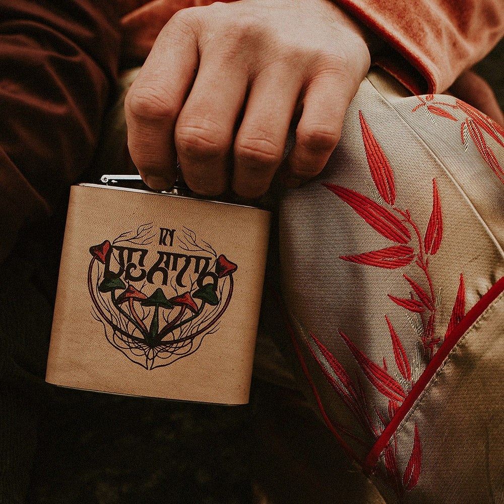 
                  
                    Hand painted psychedelic hip flask, by hord
                  
                