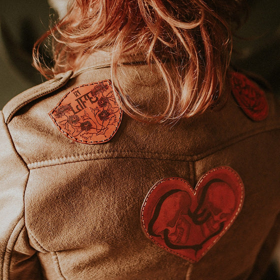 In Life, Psychedelic Flower Leather Patch