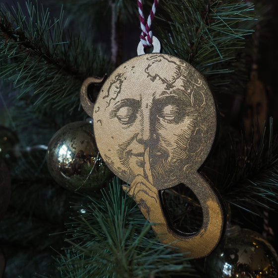 Silent Night - Leather & Wood Christmas Decoration