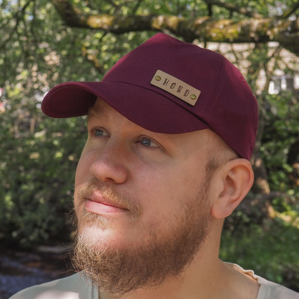 
                  
                    Soft Five Panel Cap in Burgundy, by Hord
                  
                