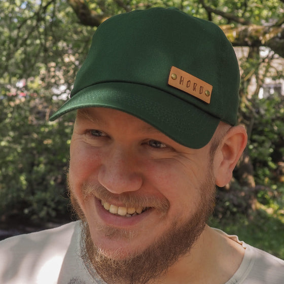 Soft Five Panel Cap in Forest Green, by Hord