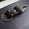 Rugged leather key ring, peat - by Hord