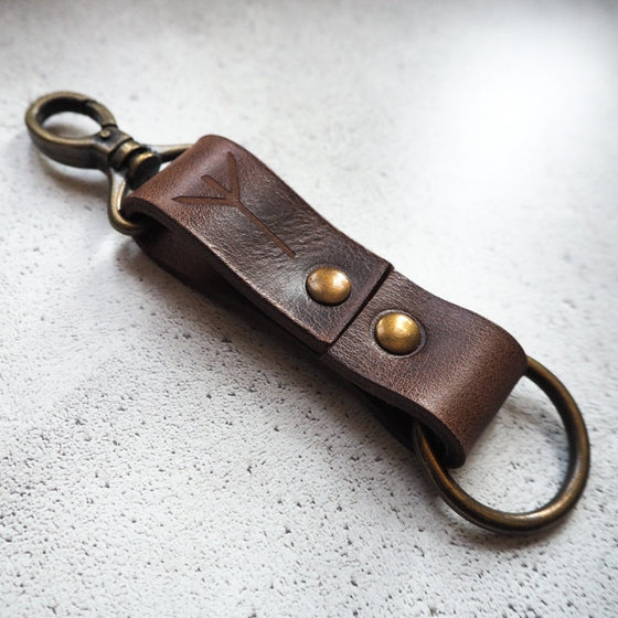 The Runic Leather Key Fob