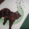 A vintage-inspired bear greeting card with an outdoor theme.