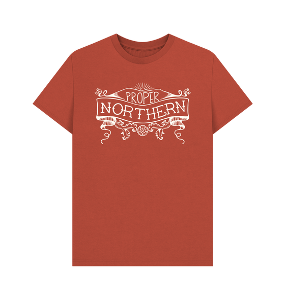 Rust Unisex Proper Northern T-shirt - Cream print