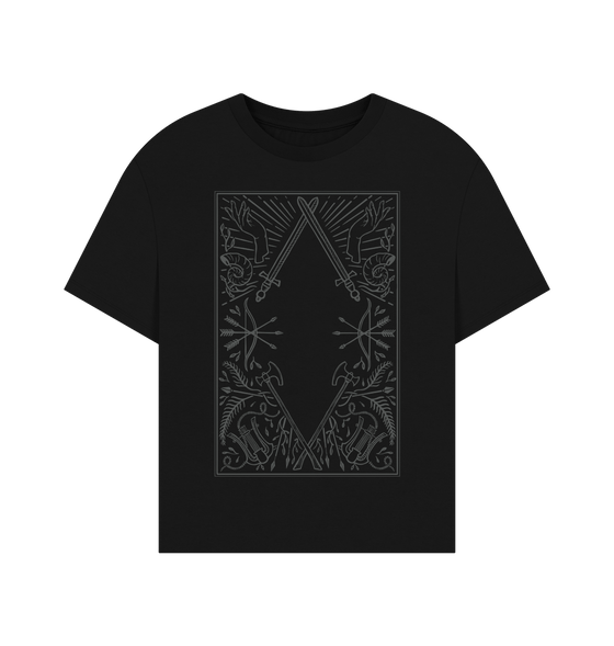 Black Oversized Dungeoneer's T-shirt, Women's