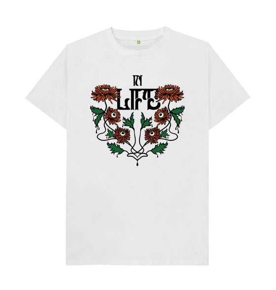 White In Life \/ In Death Organic Cotton T-Shirt