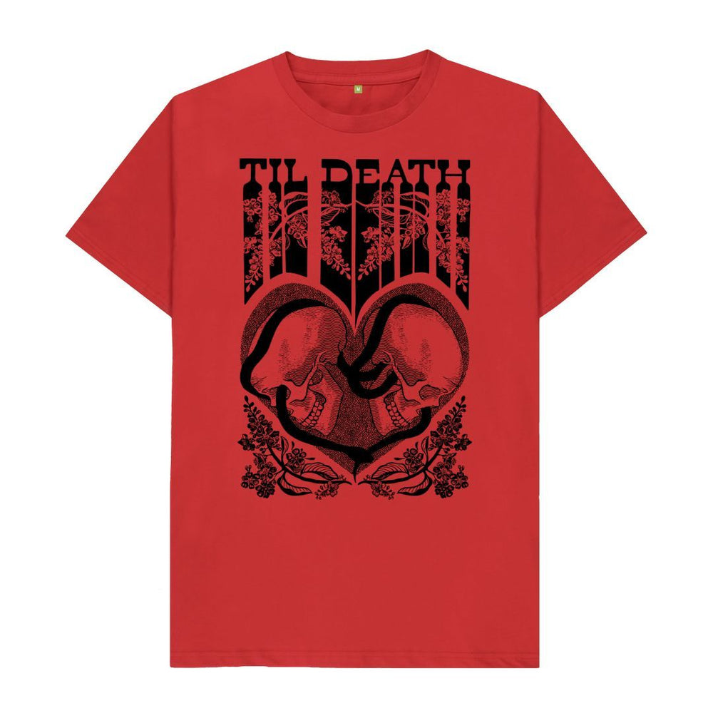 
                  
                    Red Til Death Unisex T-Shirt, Black Print
                  
                