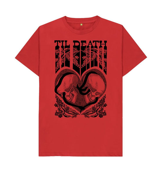 Red Til Death Unisex T-Shirt, Black Print