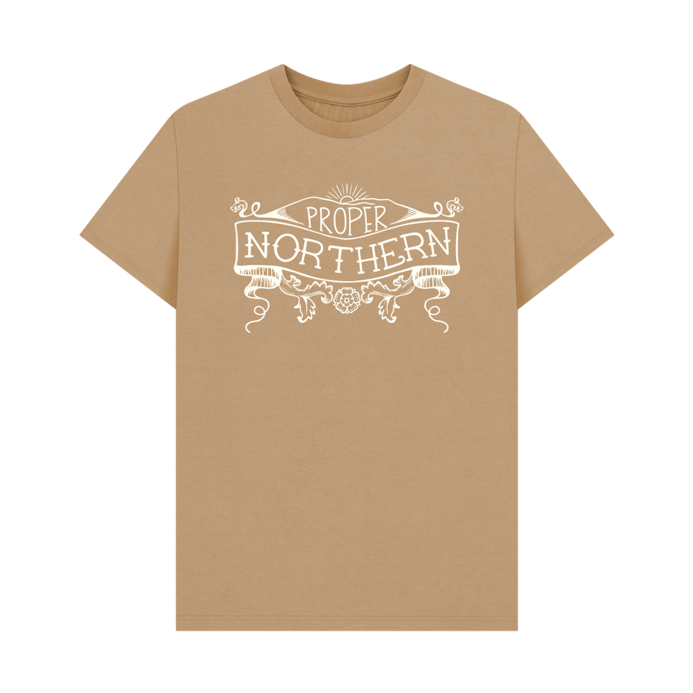 
                  
                    Sand Unisex Proper Northern T-shirt - Cream print
                  
                