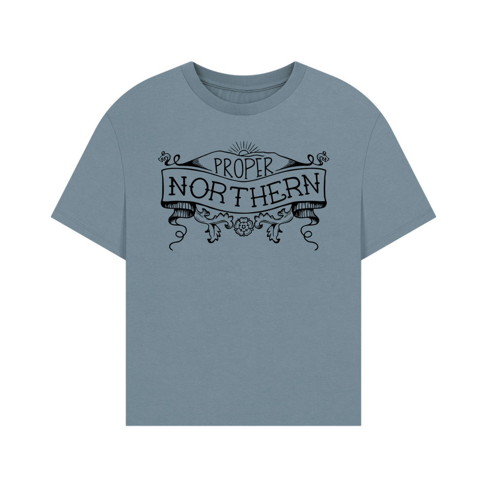 
                  
                    Stone Blue Oversized Women's Proper Northern T-shirt
                  
                