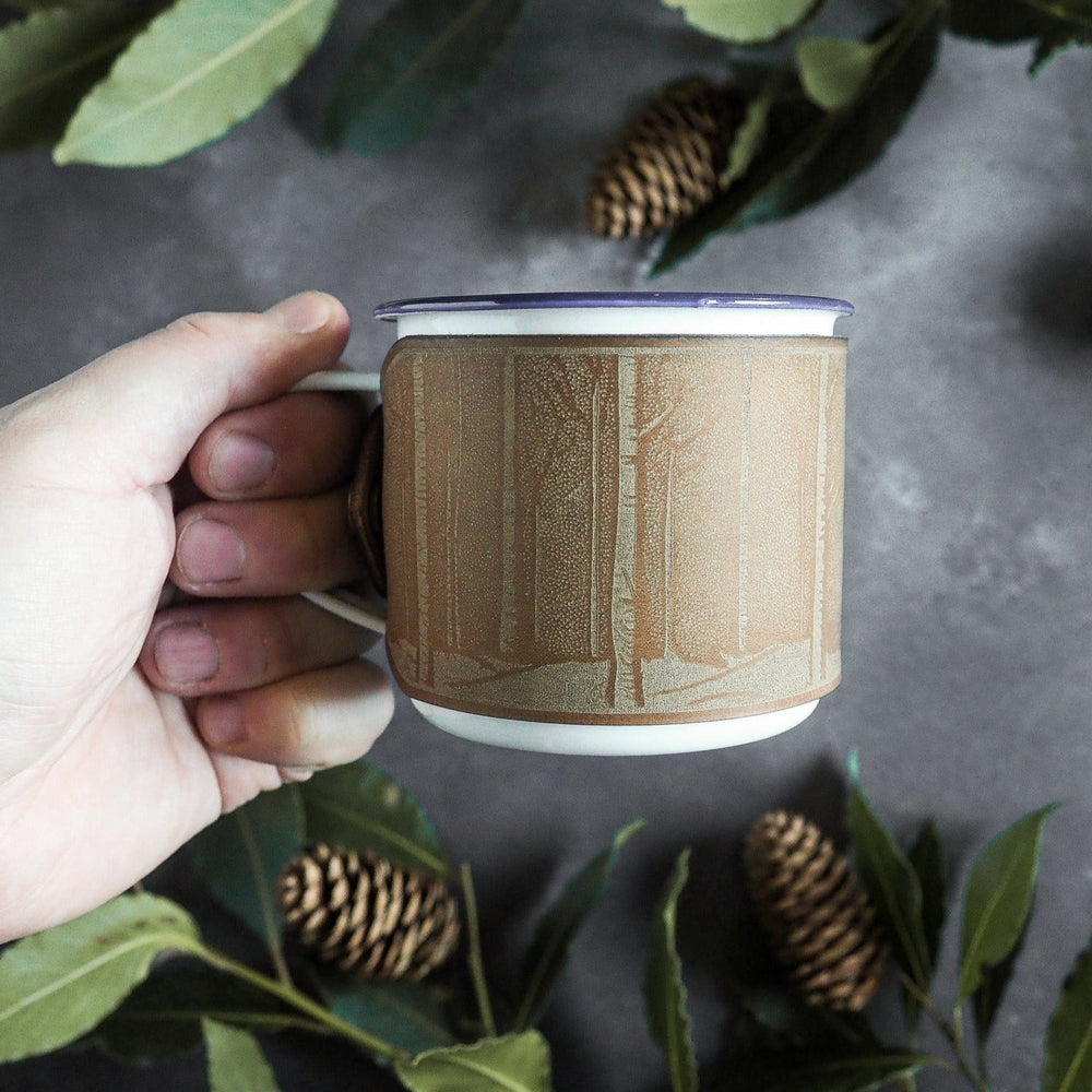 Forest Camping Enamel Mug, by Hord