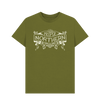 Moss Green Unisex Proper Northern T-shirt - Cream print