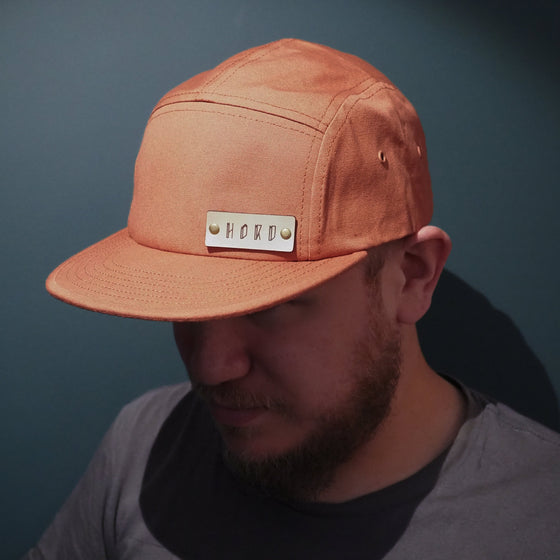 Five Panel Cap in Rust, by Hord