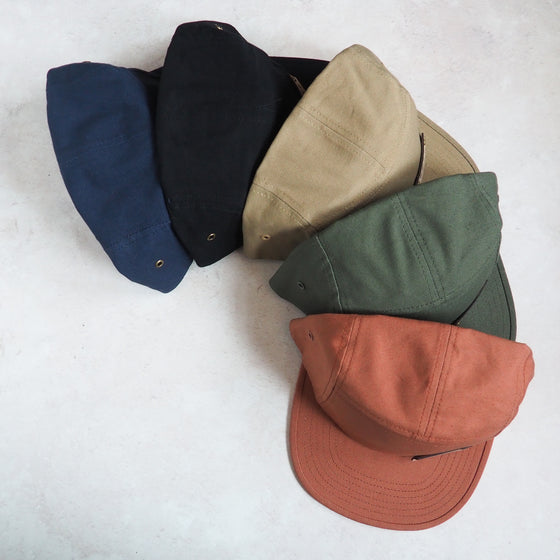 Five Panel Cap with Leather Tab - Camper Cap