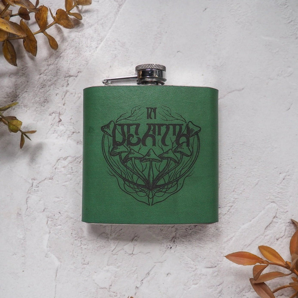 
                  
                    In Death, wedding hip flask in Green, by Hord
                  
                