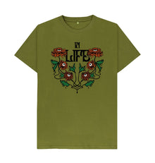  Moss Green In Life \/ In Death Organic Cotton T-Shirt