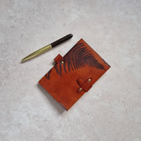 Leather Cahier Notebook Cover - Fern Leaf
