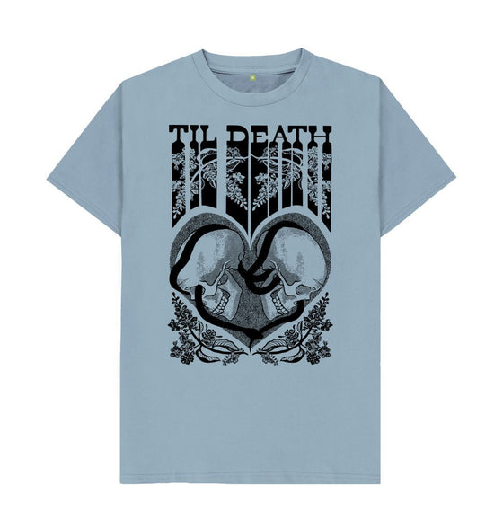Stone Blue Til Death Unisex T-Shirt, Black Print