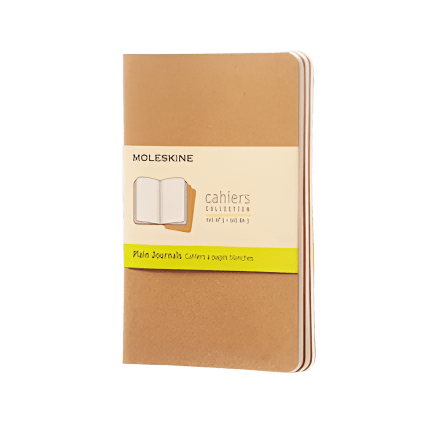 
                  
                    Moleskine notebook with a brown cover on a white background
                  
                